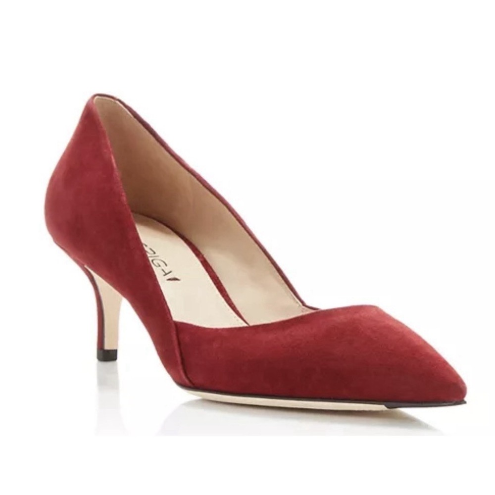 Via Spiga Medora Pointed Pumps Size 7 Poppy Red‎ Suede Pointed Toe Display